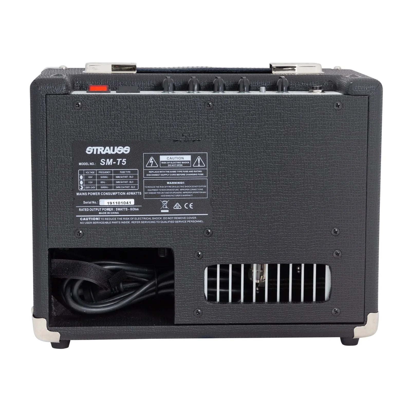 Strauss SM-T5 5W Black Valve Combo Amplifier with Clean and Overdrive Controls — view 2