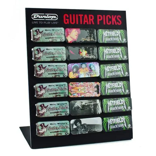 AMS Magnetic Pick Tin Display - Steel Black, 35cm x 28cm, Holds 18 Tins