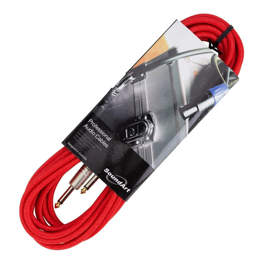 SoundArt SMI-26-RED Braided Instrument Cable with Deluxe Plugs, 6m