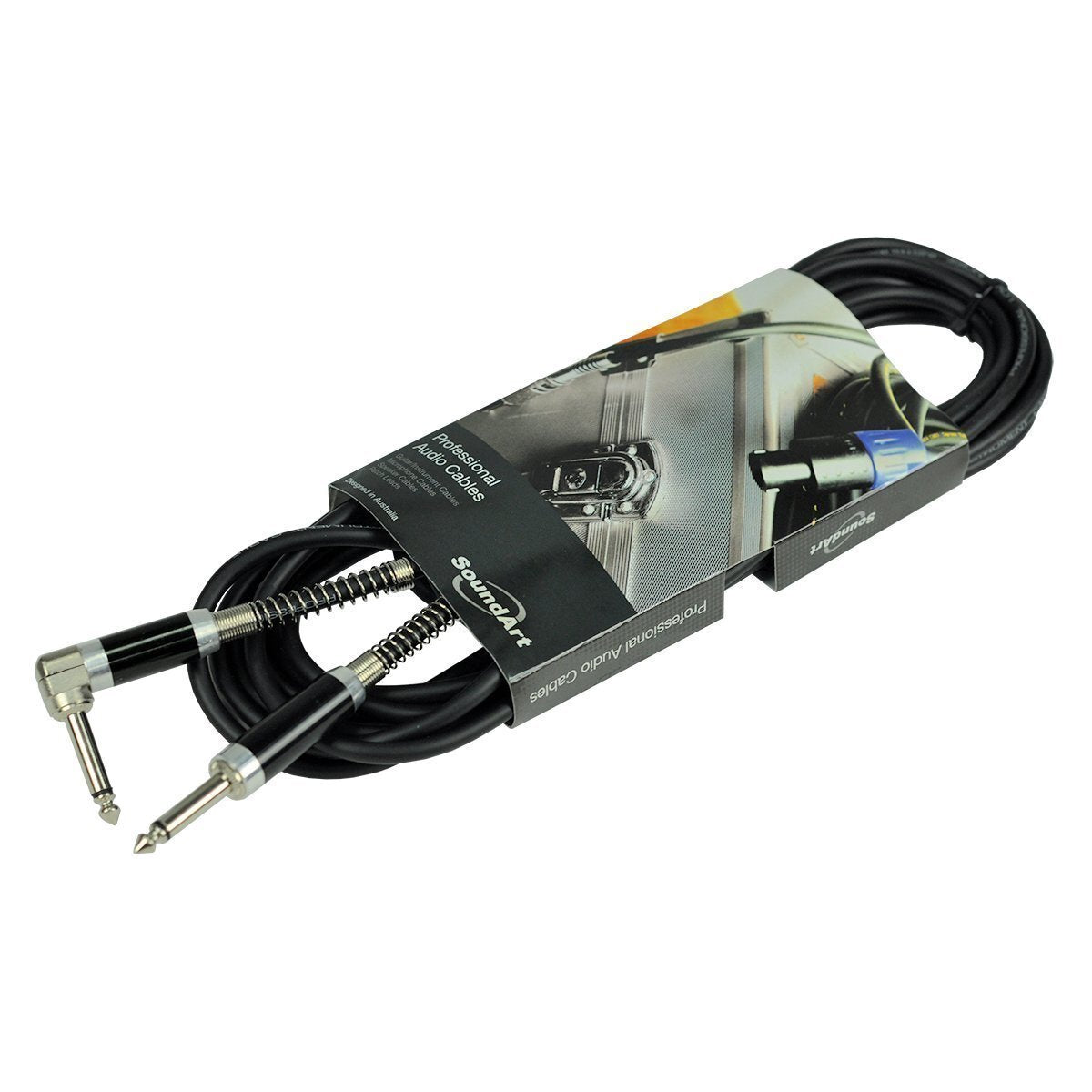 SoundArt 6m Guitar / Instrument  Cable with Jack to Angled Jack Plugs