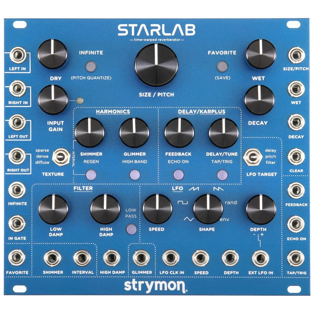 Strymon Starlab Experimental Reverb - Three Reverb Types, Delay/Karplus Synthesis, LFO Modulation, Stereo I/O, USB Firmware Updates