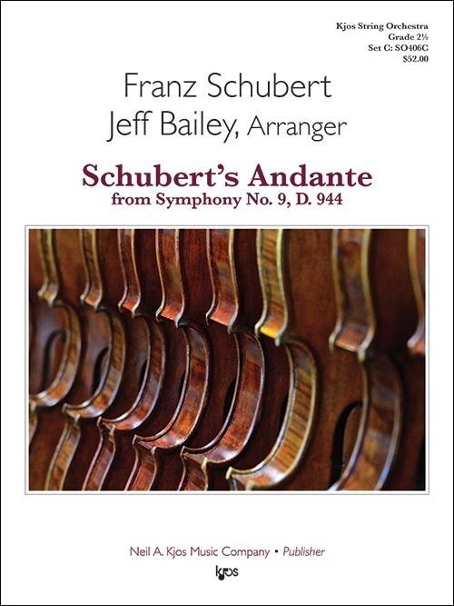 Schubert's Andante from Symphony No 9 D 944 for String Orchestra - Score and Parts, 3:40 Duration