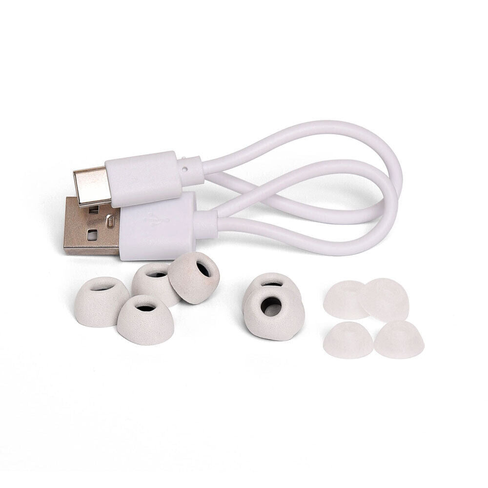 Soho W1 True Wireless Stereo Bluetooth Earbuds with Charging Case in White — view 4