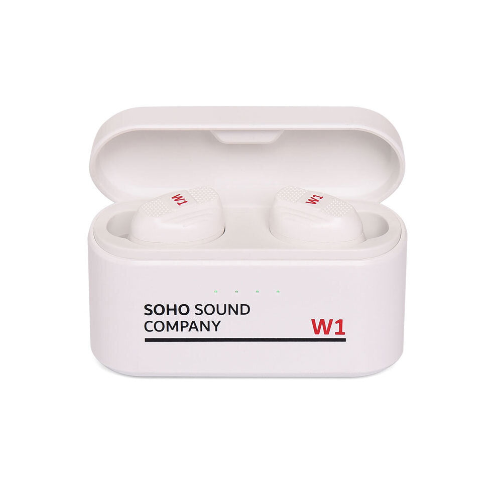 Soho W1 True Wireless Stereo Bluetooth Earbuds with Charging Case in White