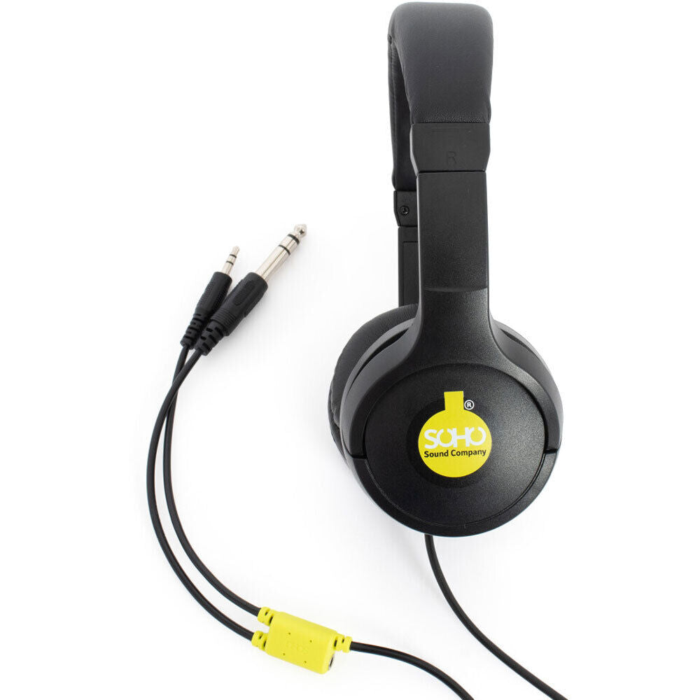 Soho Audio Link Student Headphones with 1/4" and 3.5mm Jack Inputs, Cushioned Ear Cups, Adjustable Size, Link Unit for Multiple Headsets — view 3