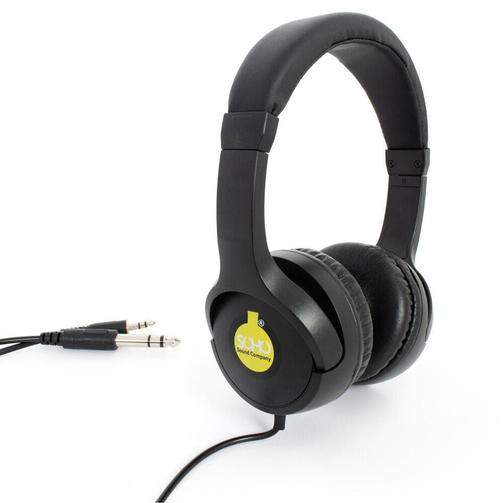 Soho Audio Link Student Headphones with 1/4" and 3.5mm Jack Inputs, Cushioned Ear Cups, Adjustable Size, Link Unit for Multiple Headsets — view 2