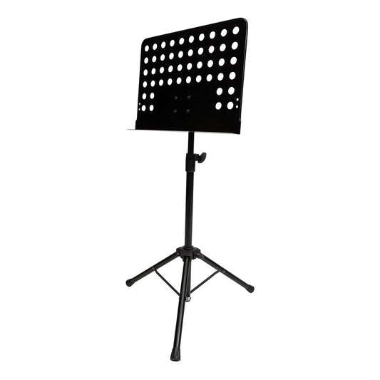 SoundArt Orchestral Music Stand - Black, Heavy-Duty, Height Adjustable Tripod Base, Steel Desk 35cm(h) x 47cm(w)