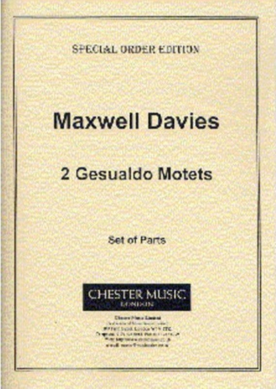 Davies: Two Gesualdo Motets Brass Quintet (Parts)