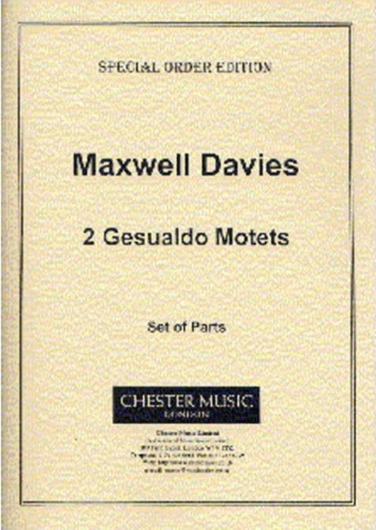 Davies: Two Gesualdo Motets Brass Quintet (Parts)