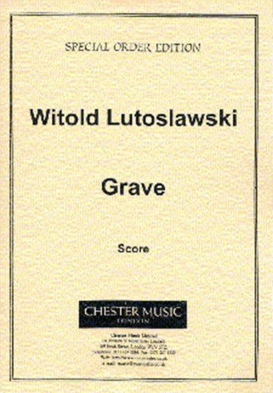 Lutoslawski Grave Cello and Strings Score (Arch)
