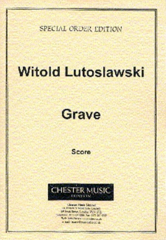 Lutoslawski Grave Cello and Strings Score (Arch)