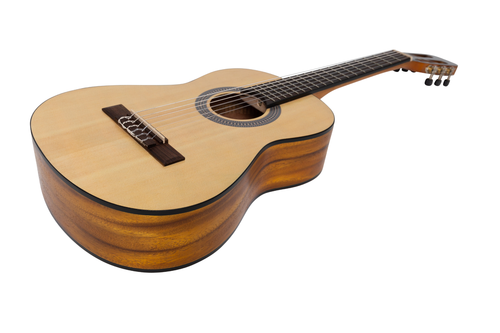 Sanchez 1/2 Size Student Classical Guitar Pack with Gig Bag, Tuner, Picks, and Strap - Natural Finish — view 4