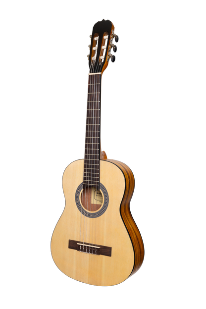 Sanchez 1/2 Size Student Classical Guitar Pack with Gig Bag, Tuner, Picks, and Strap - Natural Finish — view 2
