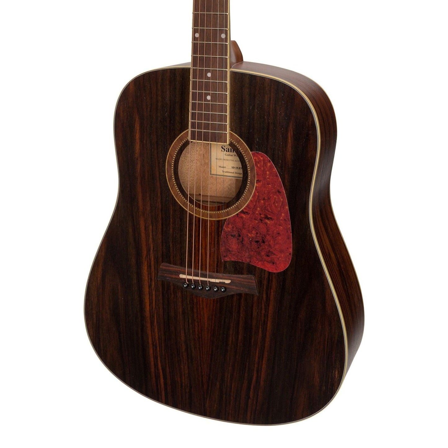 Sanchez SP-D2-RWD Acoustic Dreadnought Guitar Pack with Gig Bag and Tuner, Natural Satin Finish — view 4