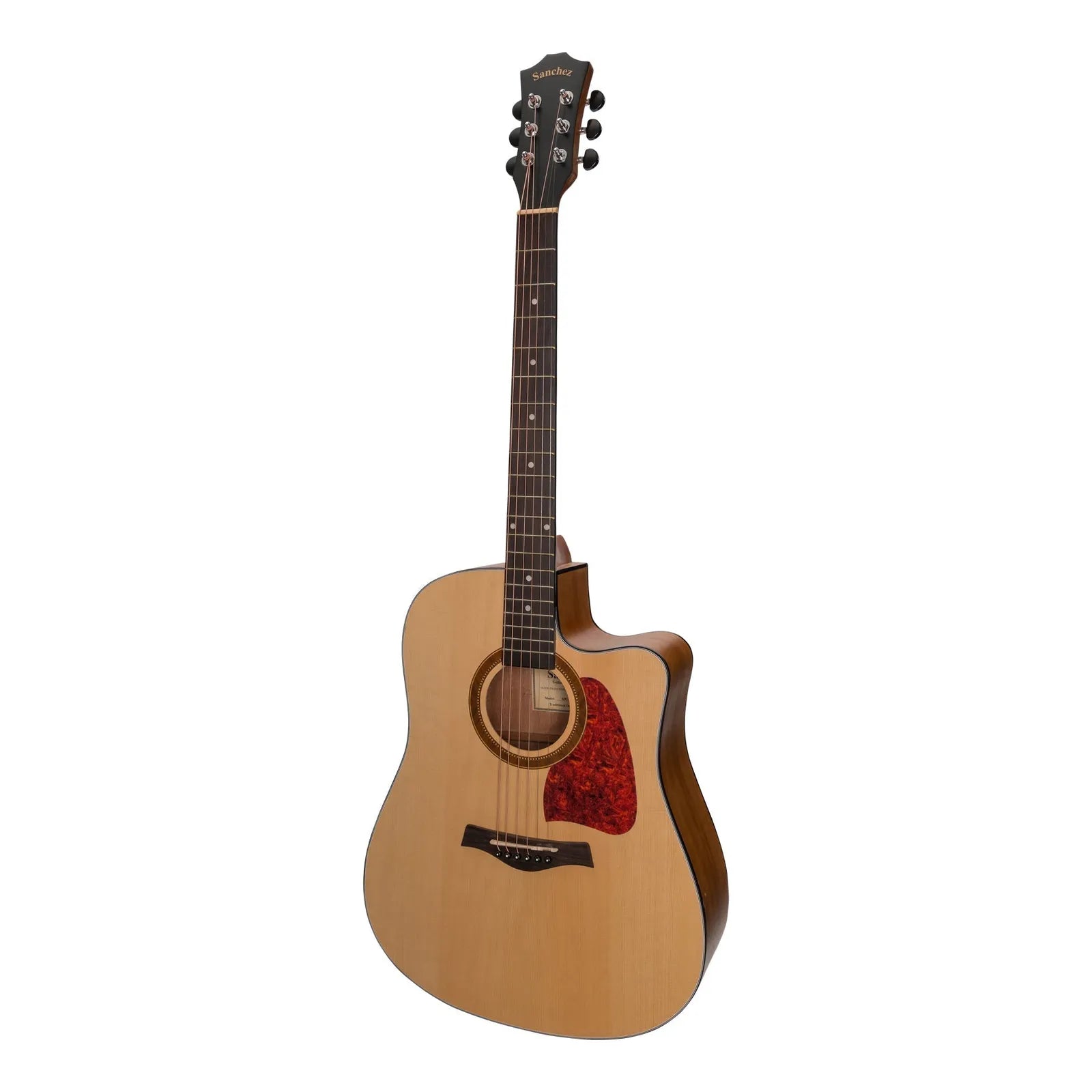 Sanchez Acoustic-Electric Dreadnought Cutaway Guitar Pack - Spruce/Acacia, Model SP-D4-SA, Complete Beginners Pack with Accessories — view 2