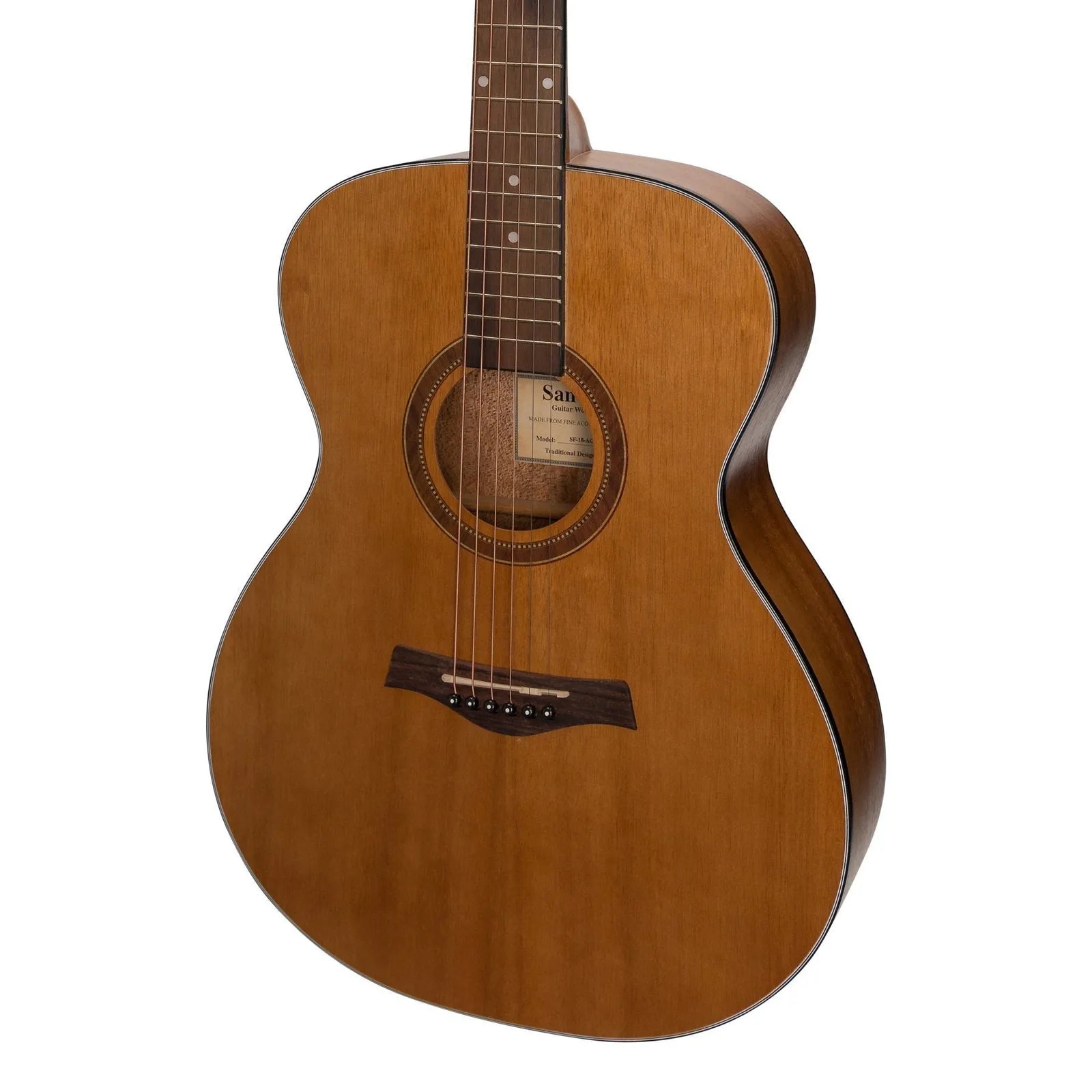 Sanchez Acoustic-Electric Small Body Guitar Pack (Model SP-F2ET-ACA, Acacia) — view 4