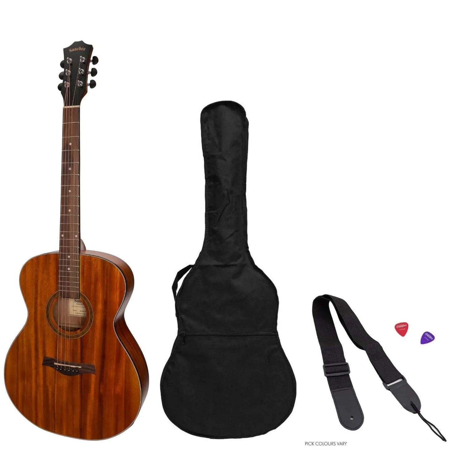 Sanchez Acoustic-Electric Small Body Guitar Pack with K2T Pickup System - Model SP-F2ET-KOA