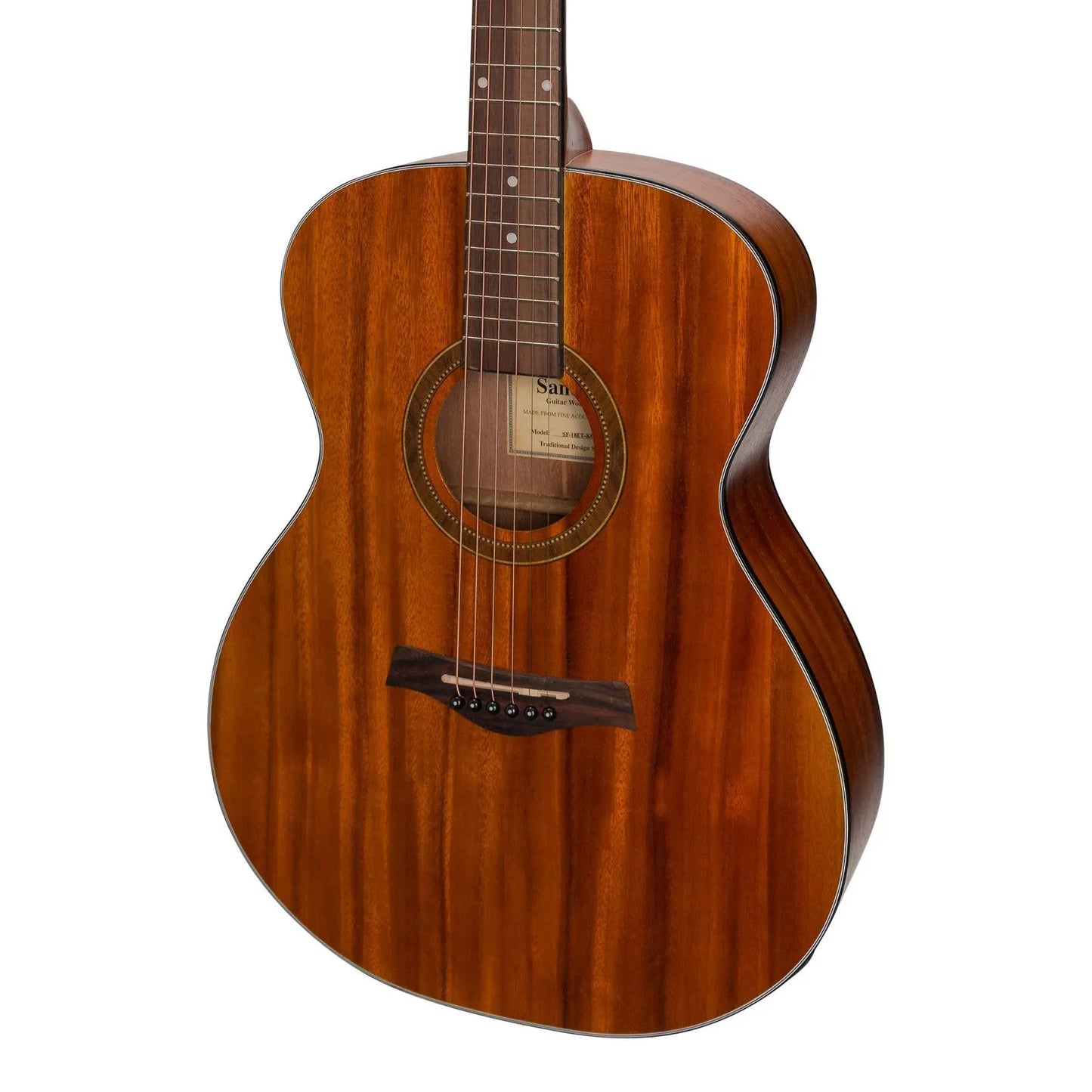 Sanchez Acoustic-Electric Small Body Guitar Pack with K2T Pickup System - Model SP-F2ET-KOA — view 5