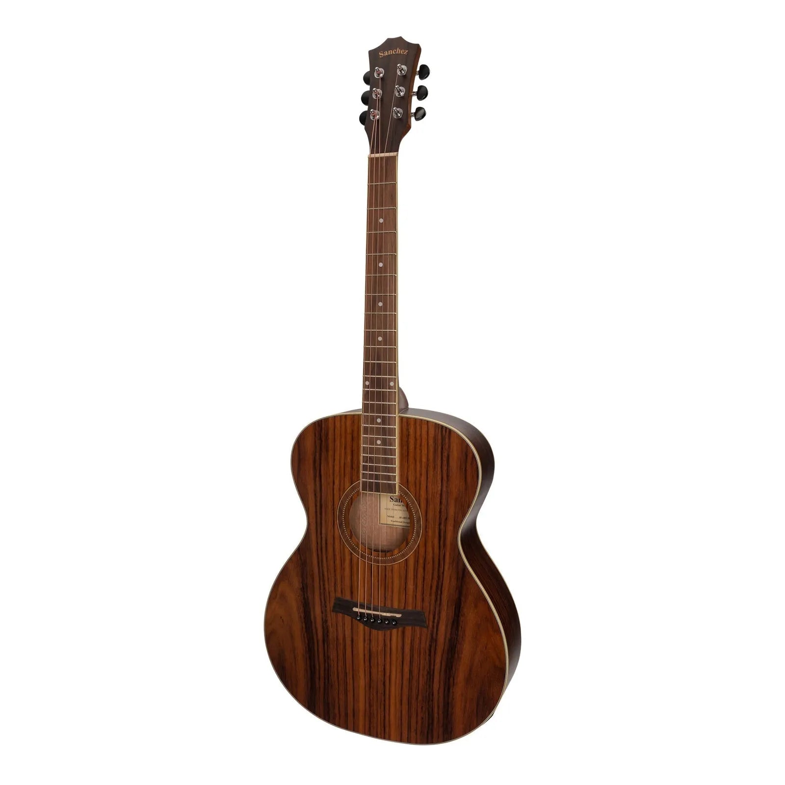 Sanchez Acoustic-Electric Small Body Guitar Pack SP-F2ET-RWD with K2T Pickup, Natural Satin Finish, Includes Gig Bag, Picks, and Strap — view 2