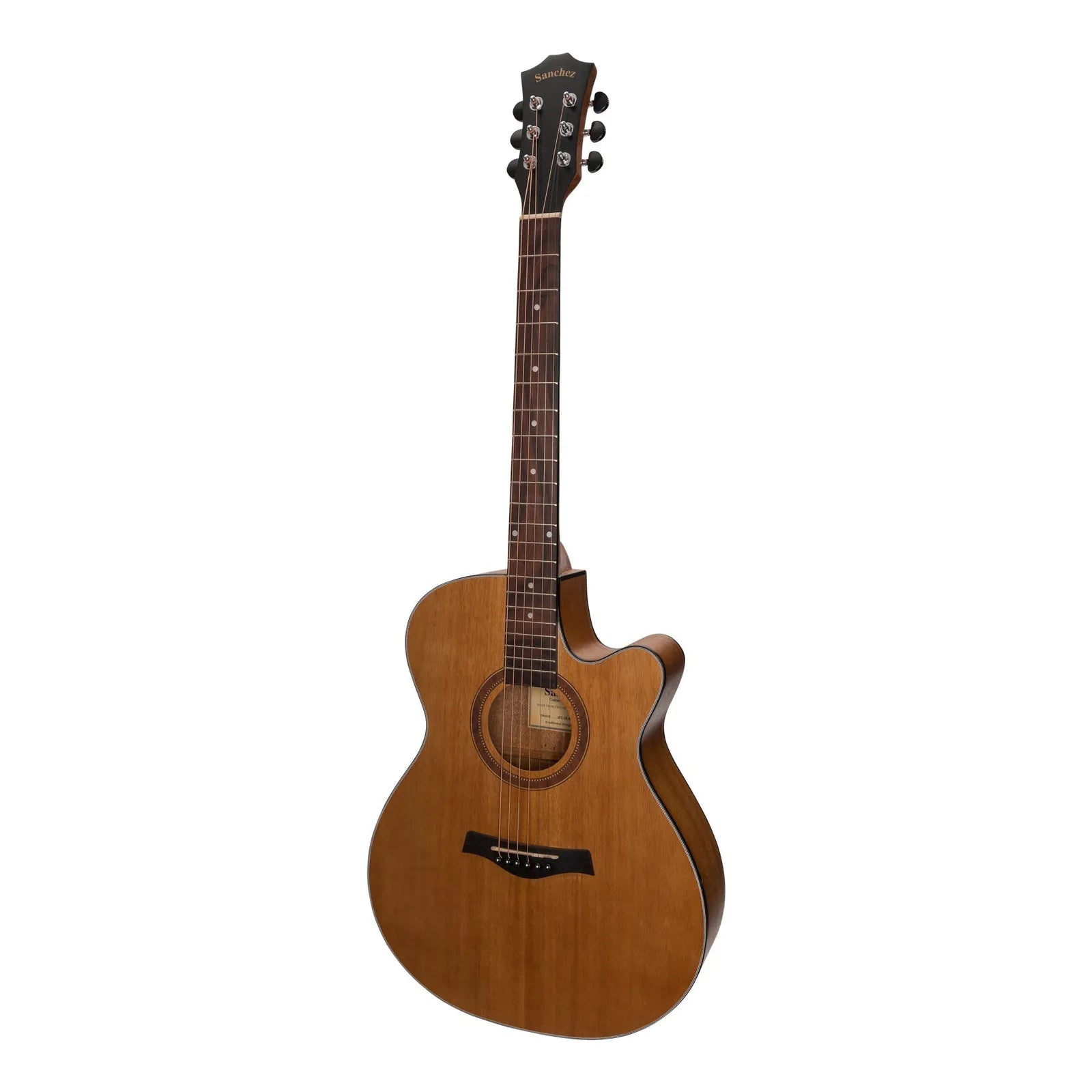 Sanchez Acoustic-Electric Small Body Cutaway Guitar Pack - Acacia Natural Satin — view 2