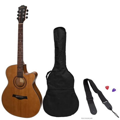 Sanchez Acoustic-Electric Small Body Cutaway Guitar Pack - Acacia Natural Satin