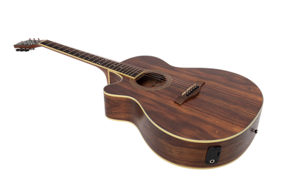Sanchez Left Handed Acoustic-Electric Small Body Cutaway Guitar Pack with Gig Bag, Picks, and Strap - Model SP-F4L-RWD — view 4