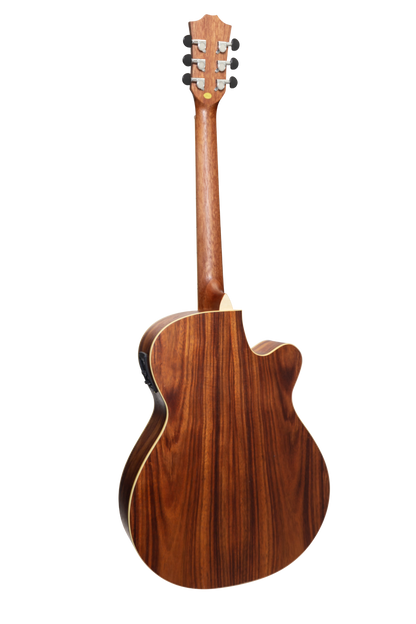 Sanchez Left Handed Acoustic-Electric Small Body Cutaway Guitar Pack with Gig Bag, Picks, and Strap - Model SP-F4L-RWD — view 3