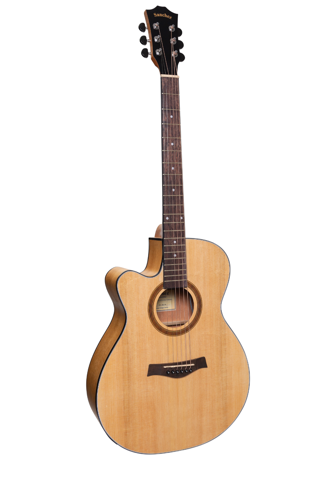 Sanchez Left Handed Acoustic-Electric Small Body Cutaway Guitar Pack - Spruce/Acacia — view 2