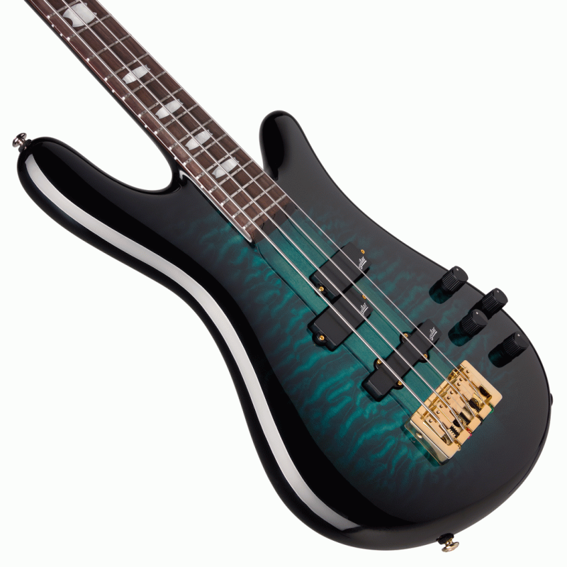 Spector Icon NS-2 Neck Through Electric Bass Guitar Black & Blue — view 2