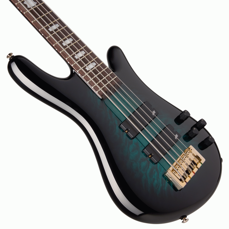 Spector Icon NS-5 Neck Through Electric Bass - Black & Blue — view 2