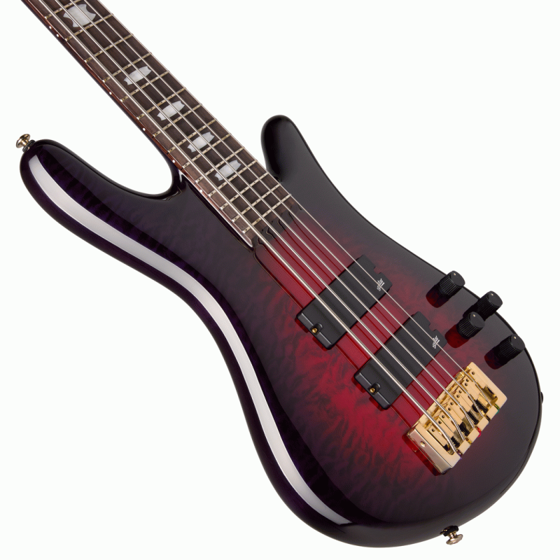 Spector Icon NS-5 Neck Through Electric Bass Guitar - Purple Cherry — view 2