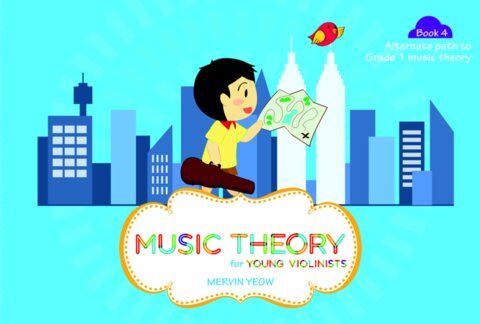 Music Theory for Young Violinists Book 4 by Mervin Yeow, 44 pages, Sniper Pitch, Violin, Theory series for foundational learning.