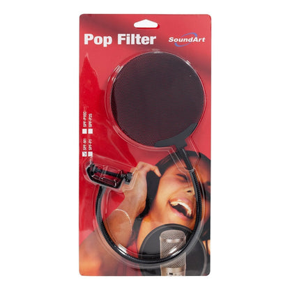 SoundArt SPF-M1-BLK Metal Mesh Pop Filter, 6" Diameter, Adjustable, Clips to Microphone Stand, Filters Sibilance and Unwanted Sounds — view 2