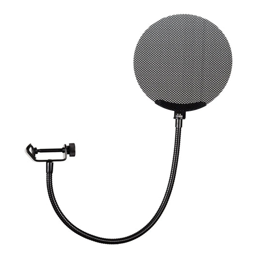 SoundArt SPF-M1-BLK Metal Mesh Pop Filter, 6" Diameter, Adjustable, Clips to Microphone Stand, PA & DJ Microphone Accessory