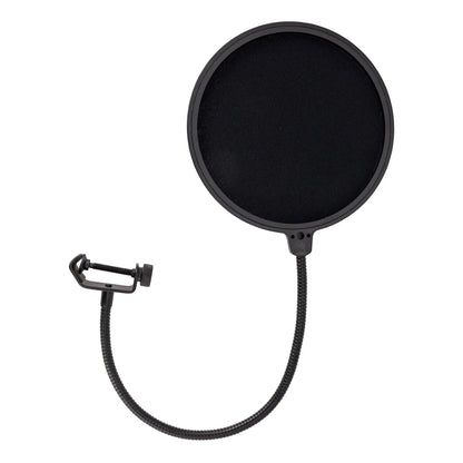 SoundArt SPF-P1-BLK Nylon Fabric Pop Filter - 6" Diameter, Adjustable, Clips to Microphone Stand