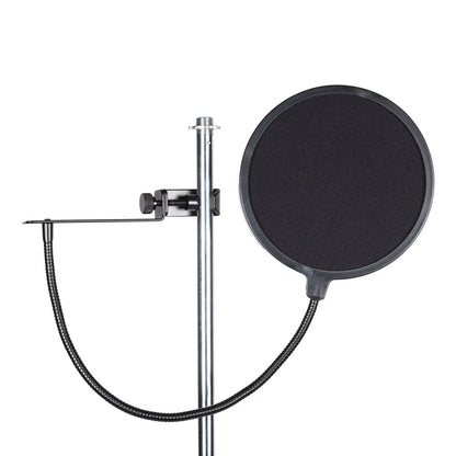 SoundArt SPF-P1EC-BLK Nylon Fabric Pop Filter with Adjustable Clamp, 6" Diameter