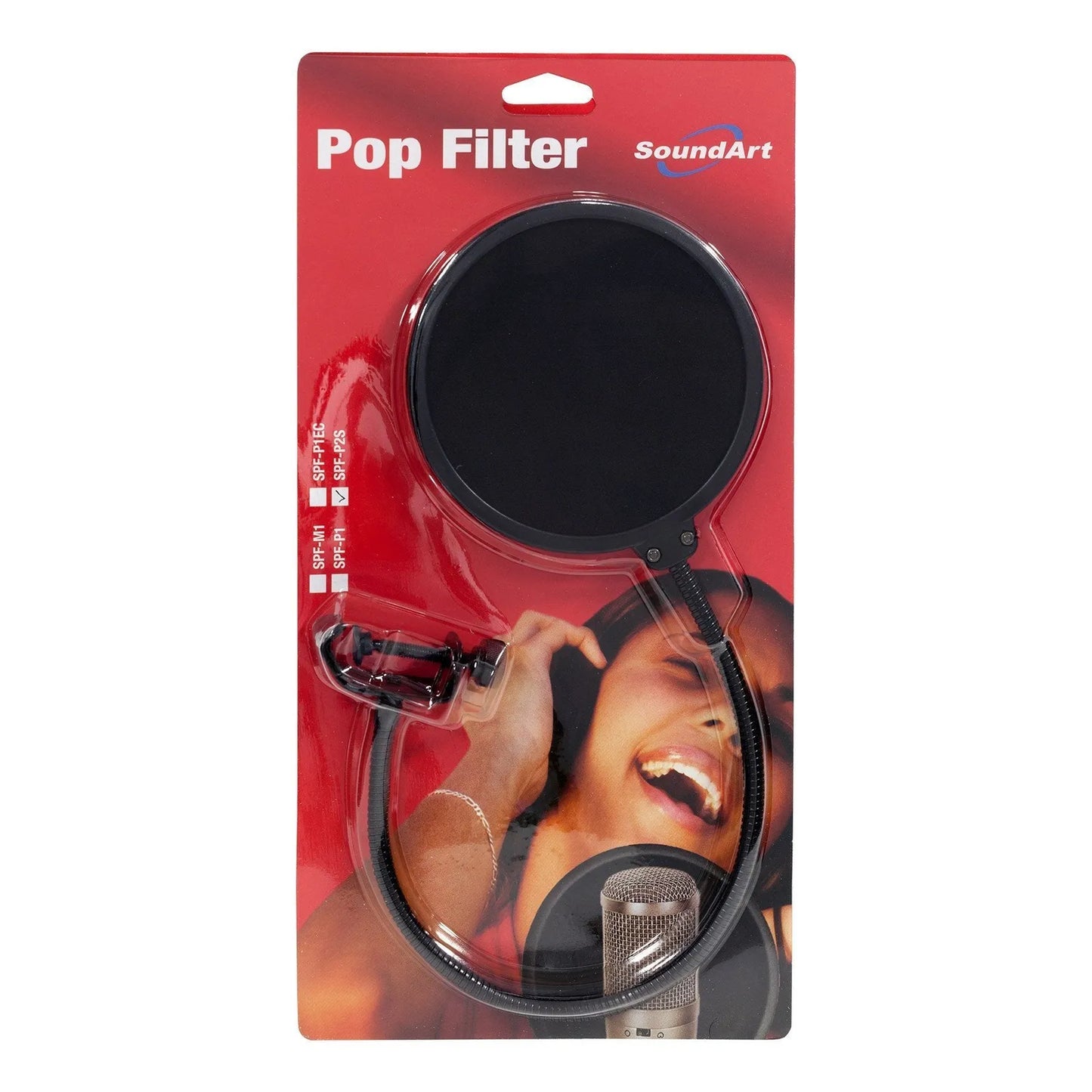 Soundart SPF-P2S-BLK Compact Nylon Pop Filter with Adjustable Screen, 5" Diameter — view 2