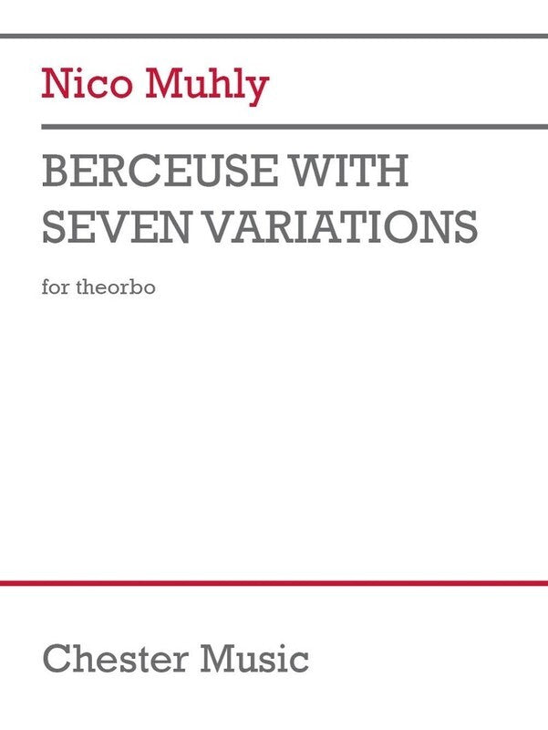 Muhly - Berceuse With Seven Variations For Theorbo Softcover Book (Theorbo)