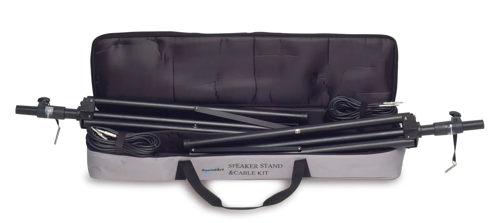 SoundArt Speaker Stand and Cable Kit with Gig Bag - Includes 2 Low Noise 25ft Cables and 16mm Speaker Stands — view 2
