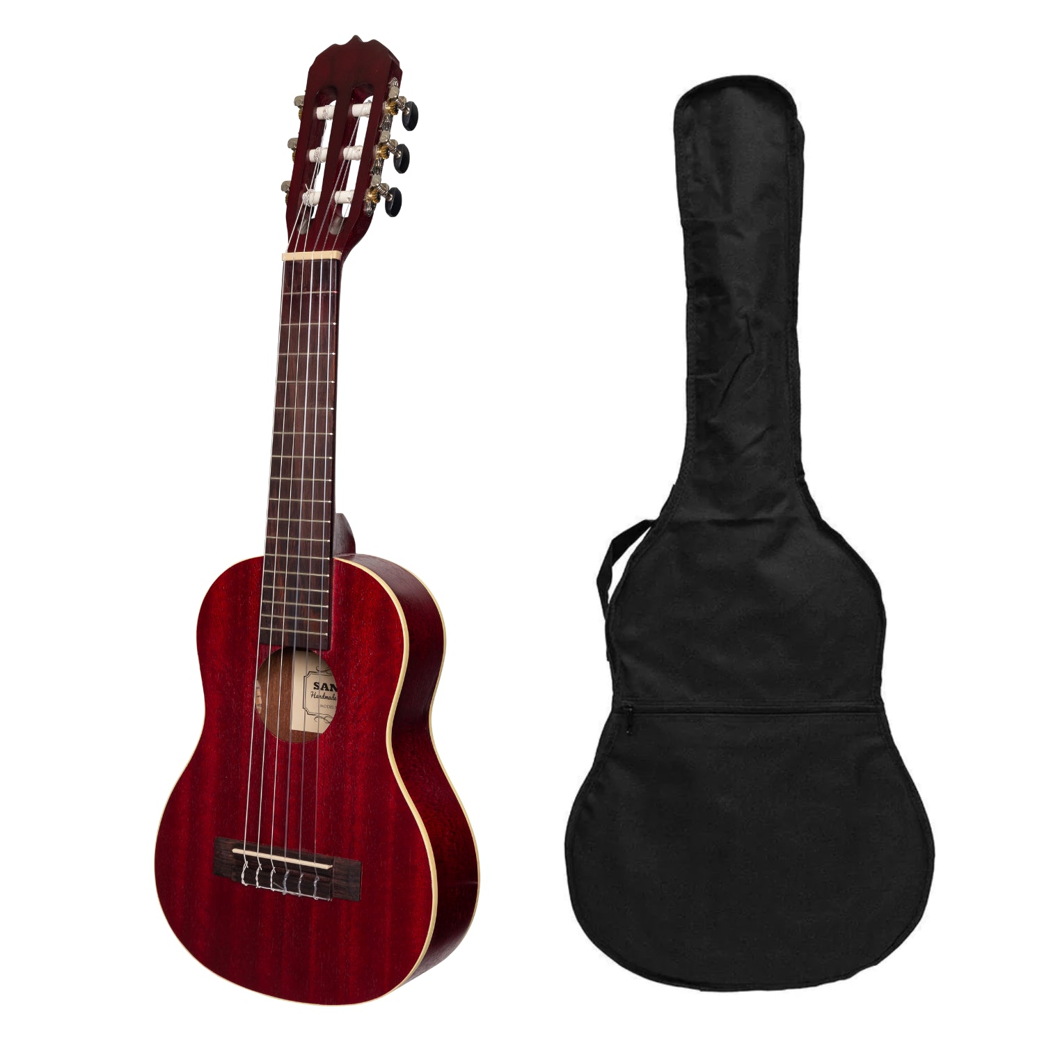 Sanchez 1/4 Size Student Classical Guitar with Gig Bag - Wine Red