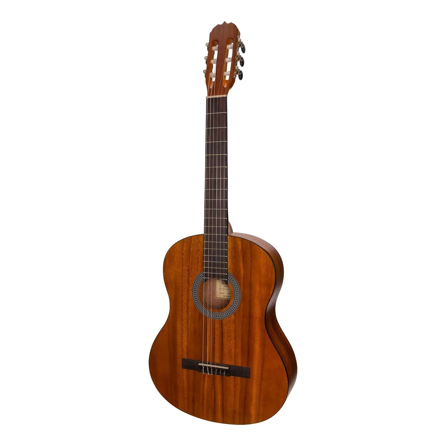Sanchez SS-C36ET-KOA 3/4 Student Acoustic-Electric Classical Guitar with Gig Bag, Natural Finish, Nylon Strings, Adjustable Truss Rod — view 2