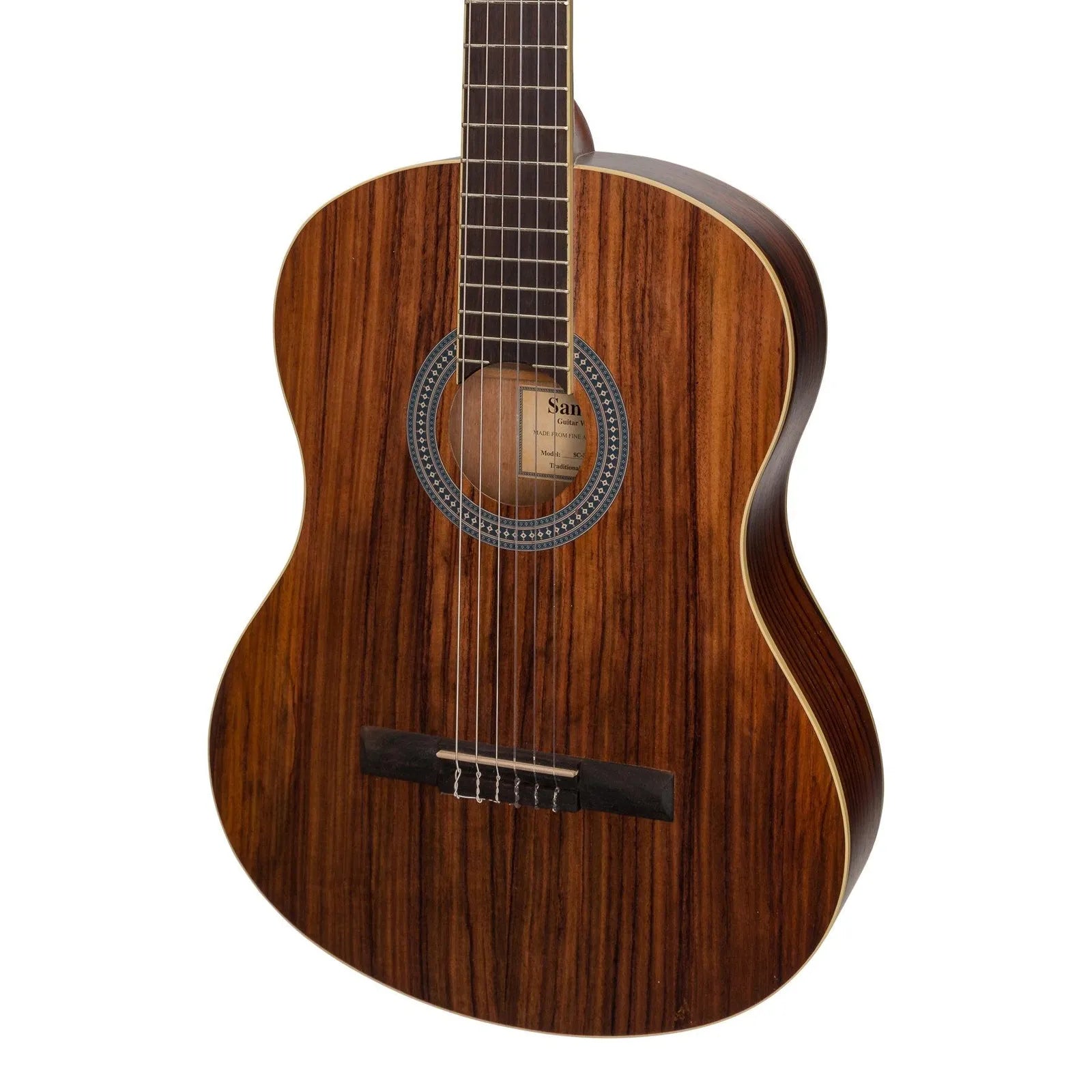 Sanchez SS-C39-RWD Full-Size Student Classical Guitar with Gig Bag, Natural Rosewood Finish, 6 Nylon Strings, Right-Handed — view 3