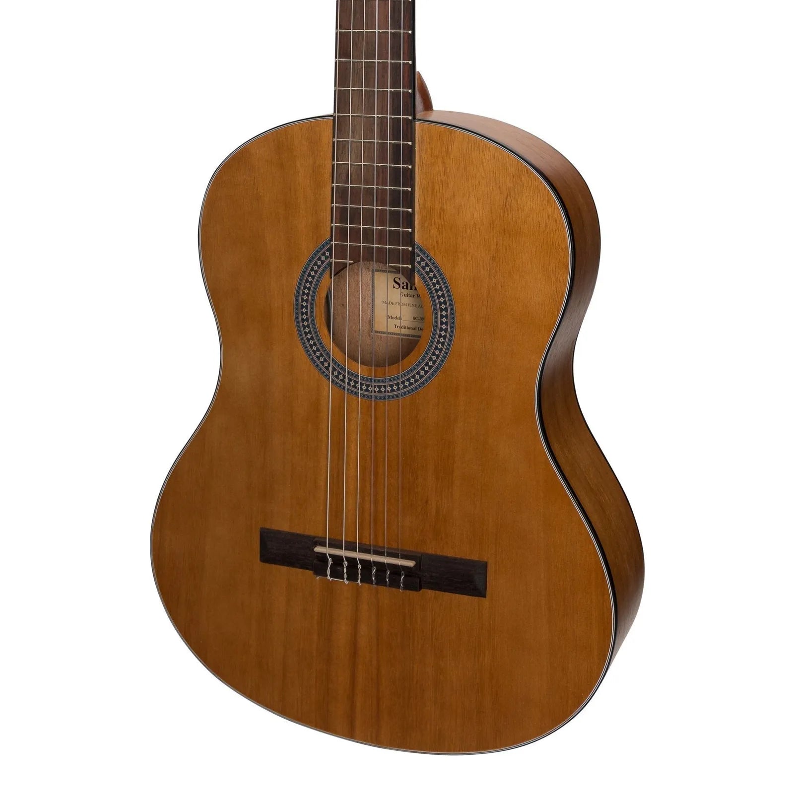 Sanchez Full Size Acoustic-Electric Classical Guitar with Pickup and Gig Bag Koa SS-C39ET-KOA — view 4