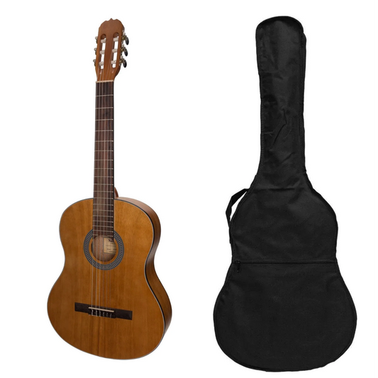 Sanchez Full Size Acoustic-Electric Classical Guitar with Pickup and Gig Bag Koa SS-C39ET-KOA