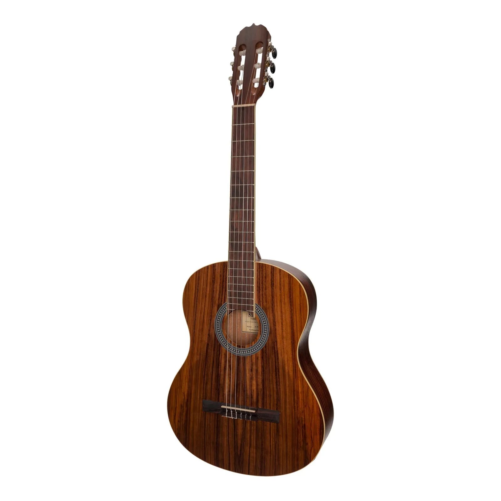 Sanchez Full Size Student Acoustic-Electric Classical Guitar with Pickup and Gig Bag - Natural Rosewood — view 2
