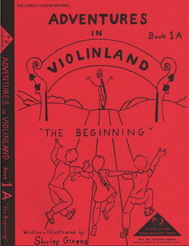 Adventures in Violinland Book 1A by Shirley Givens, 40 pages, M&M, Violin, Basic posture and open string pizzicato songs.