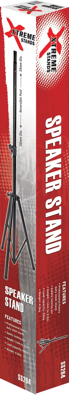 Xtreme Heavy Duty Steel Speaker Stand 35/38mm Diameter, 60kg Capacity — view 2