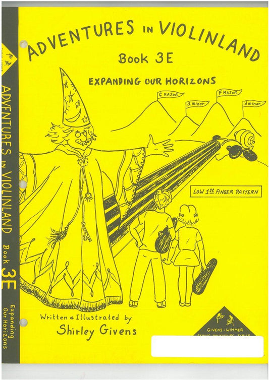 Adventures in Violinland Book 3E by Shirley Givens, M&M, 88 pages, Violin, High C Major, High A minor, F Major, D minor