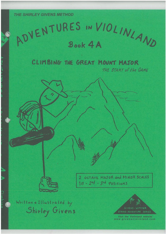 Adventures in Violinland Book 4A by Shirley Givens, 88 Pages, Violin Series, Includes Scale Games, Vibrato Duets, and Agility Exercises