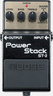 BOSS ST-2 Power Stack Pedal - Compact High-Gain Distortion with SOUND Control